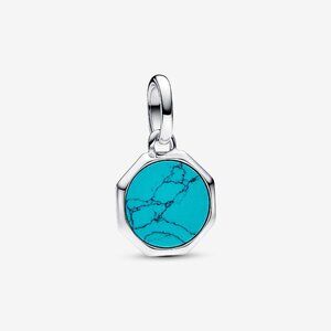 Pandora Turquoise-coloured Engravable Mini Medallion Charm